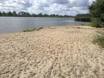 Scenic view of beach against sky