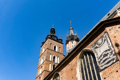 Low angle view of cathedral against blue sky