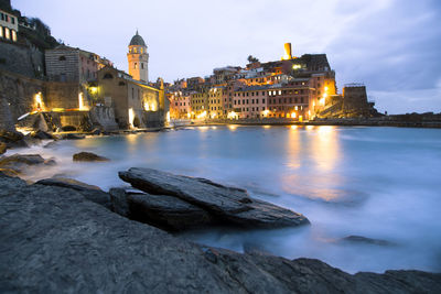 Vernazza at blue hour, cinque terre, italy