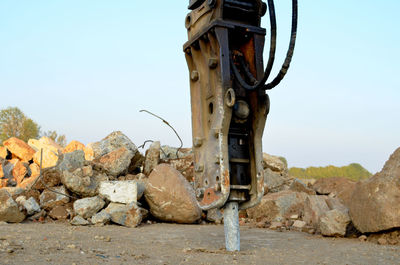 View of construction site against clear sky