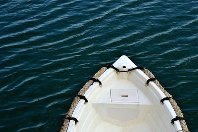 High angle view of boat in sea