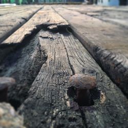 Close-up of wooden plank