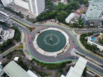 High angle view of landmark in city of jakarta