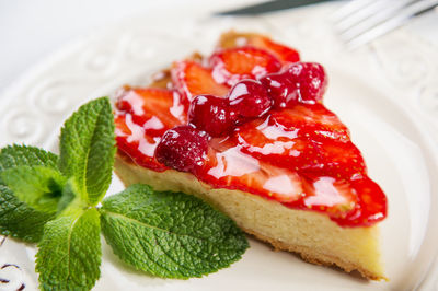 Close-up of strawberries on plate