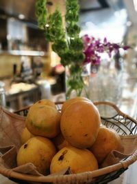 Close-up of fruits in basket