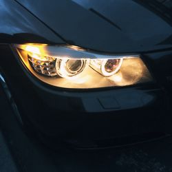 Close-up of car on road