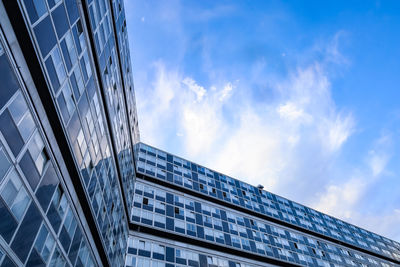 Low angle view of modern building against sky