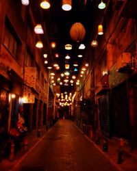 Underground walkway at night