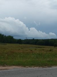 Scenic view of field against sky