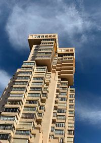 Low angle view of modern building against sky