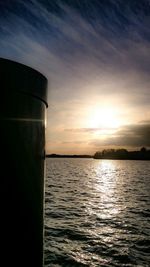 Scenic view of sea at sunset