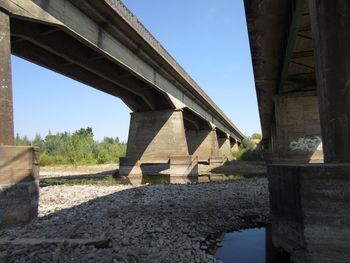 Low angle view of bridge over river