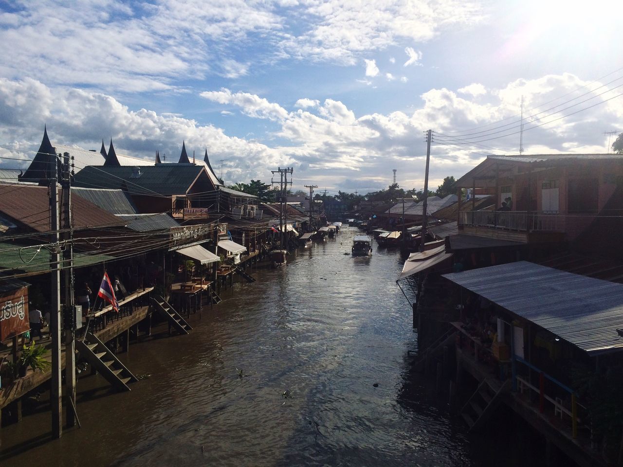 RIVER WITH BUILDINGS IN BACKGROUND