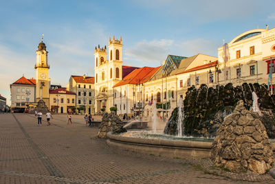 Fountain against clear sky