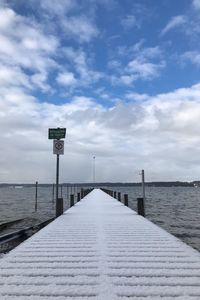 Pier on sea against sky