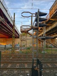 Railroad tracks against sky
