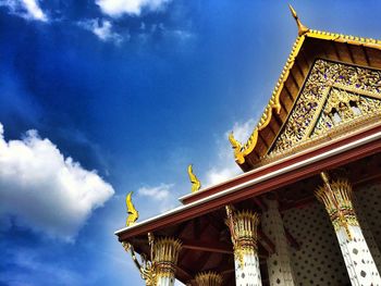 Low angle view of temple against sky