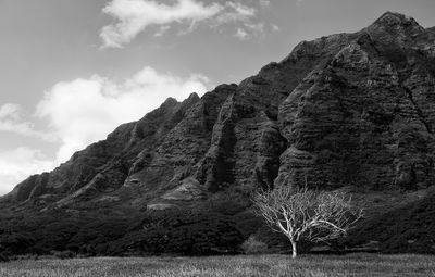 Low angle view of mountain against sky