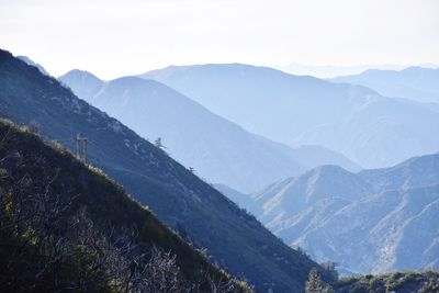 Scenic view of mountains against clear sky