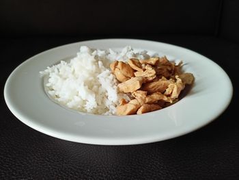 Close-up of breakfast served in plate