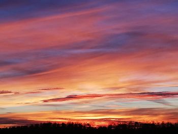 Low angle view of dramatic sky during sunset