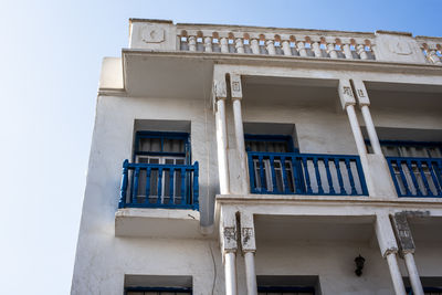 Low angle view of building against clear sky