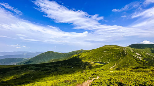 Scenic view of mountains against sky