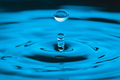 Close-up of drop on rippled water