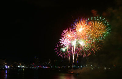 Fantastic multi-color fireworks splashing in the night sky