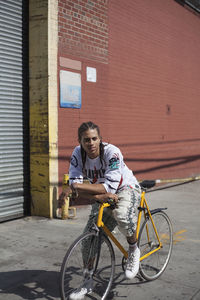 Young man on a bicycle