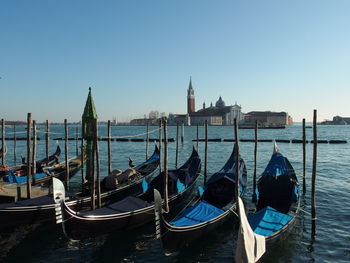 Gondolas waiting for guests in venice, italy