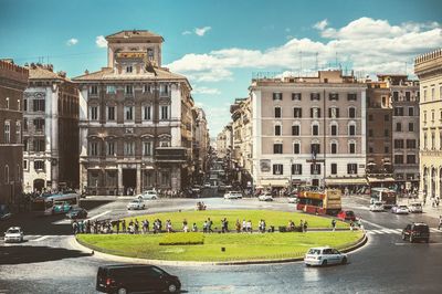 Round about in rome, italy