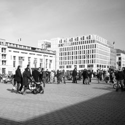 Group of people in front of building