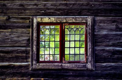 Window of old abandoned house