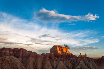 Eroded cliff with sky in background