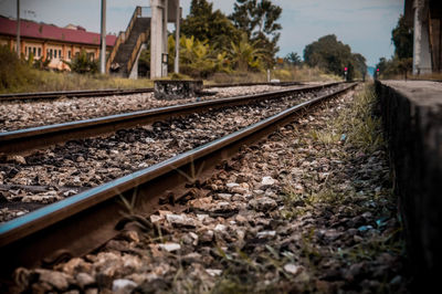 Railway tracks against sky