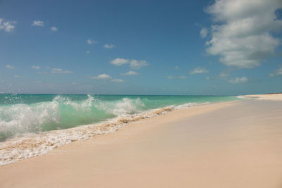 Scenic view of beach against sky