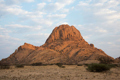 Scenic view of rocky mountains against sky. namib