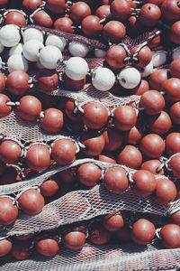 High angle view of buoys