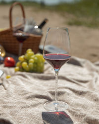 Picnic with wine