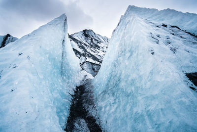 Snow covered mountain against sky