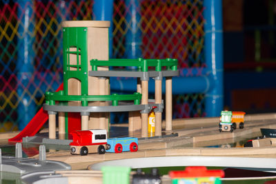 Toy train road construction