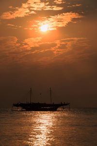 Scenic view of sea at sunset