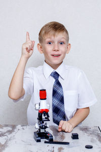 Portrait of cute boy smiling