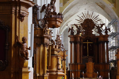 View of statues in building