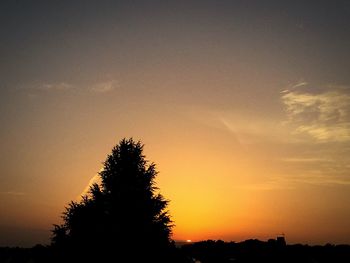 Silhouette trees against sky during sunset