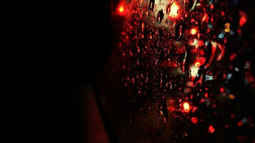 Defocused image of illuminated wet lights