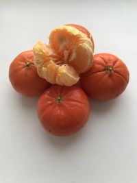 High angle view of oranges on table