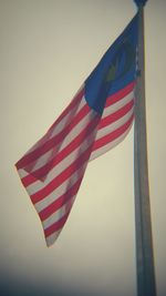 Low angle view of american flag