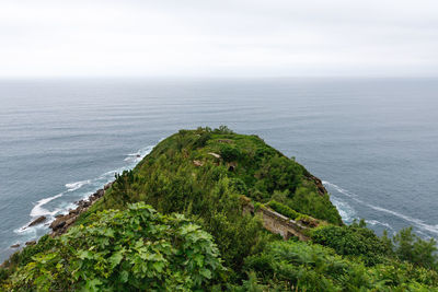 High angle view of sea against sky